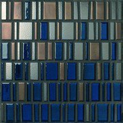 LE MURRINE DECORO MEDIUM METAL BLUE SU RETE 30X30