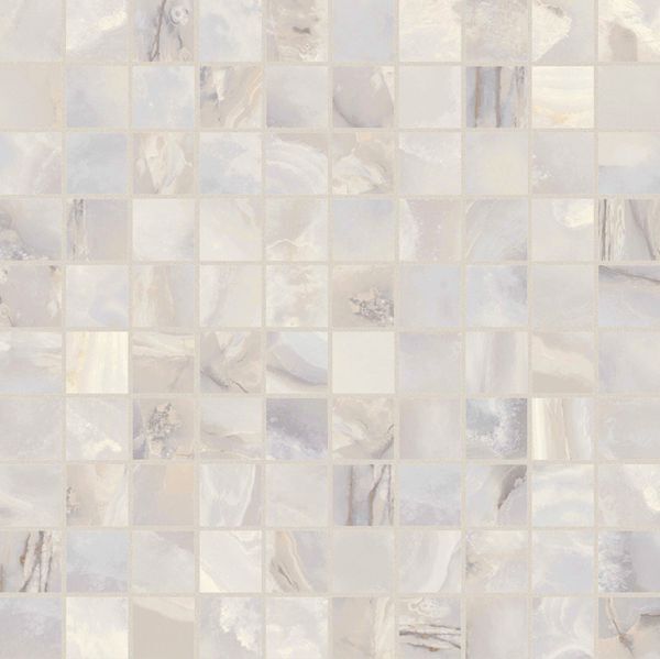 ONYX&MORE WHITE ONYX SATIN MOSAICO 3X3