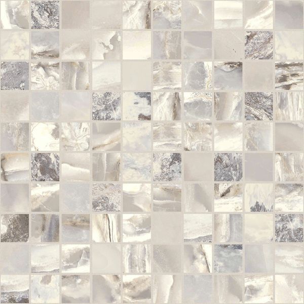 ONYX&MORE WHITE BLEND SATIN MOSAICO 3X3