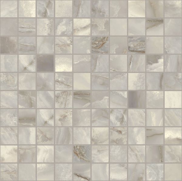 ONYX&MORE SILVER ONYX GLOSSY MOSAICO 3X3