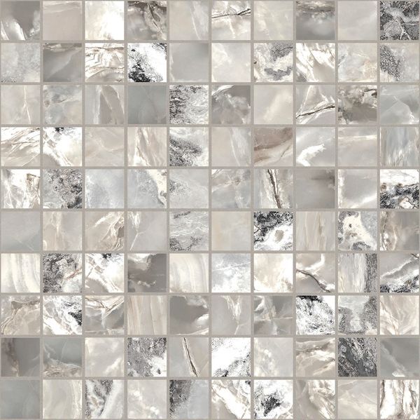 ONYX&MORE SILVER BLEND GLOSSY MOSAICO 3X3