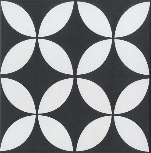 20X20 STAMP BLACK GLZ.POR.TL