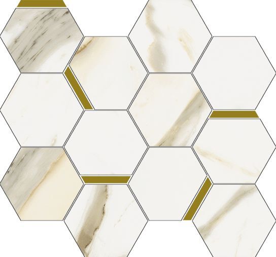 Stellaris Calacatta Gold Mosaico Chic