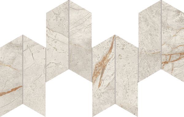 Marvel Diva White Everest Mosaico Chevron Velvet