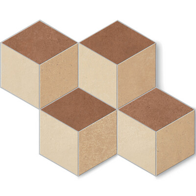 SENSI TERRE COTONE+ROSATO+MATTONE NATURALE CUBO 37X46
