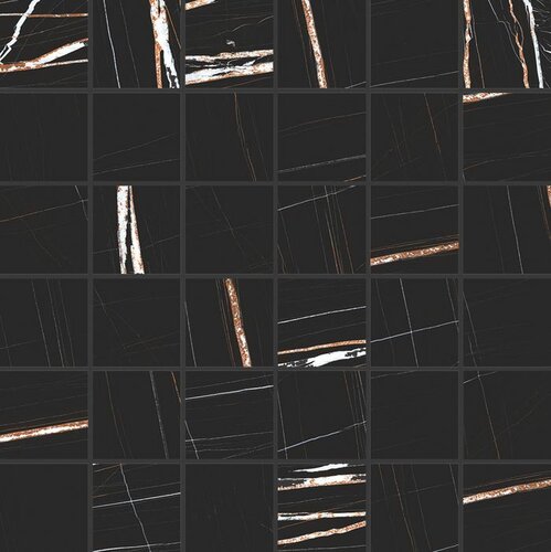 STONES 2.0 SAHARA NOIR MATTE MOSAICO 5X5