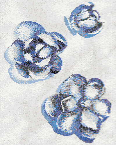 WALLPAPER BLUE GARDENIA, 1X1, STAMPATO, SU PLUS
