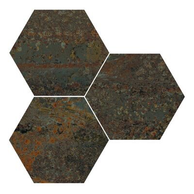 RUST GREEN NATURAL HEXAGON