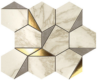 MARVEL Gold Hex Gris-Calacatta
